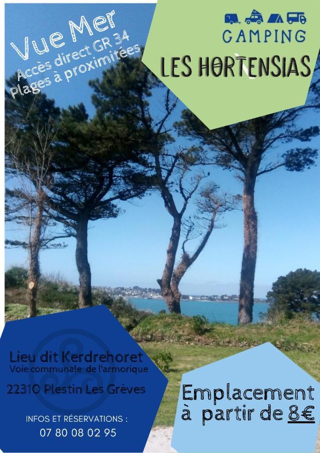 Les Hortensias Grande Tente Familiale Deux Chambres Et Sejour Vue Mer Sur Camping Nature Plestin-les-Grèves Eksteriør bilde